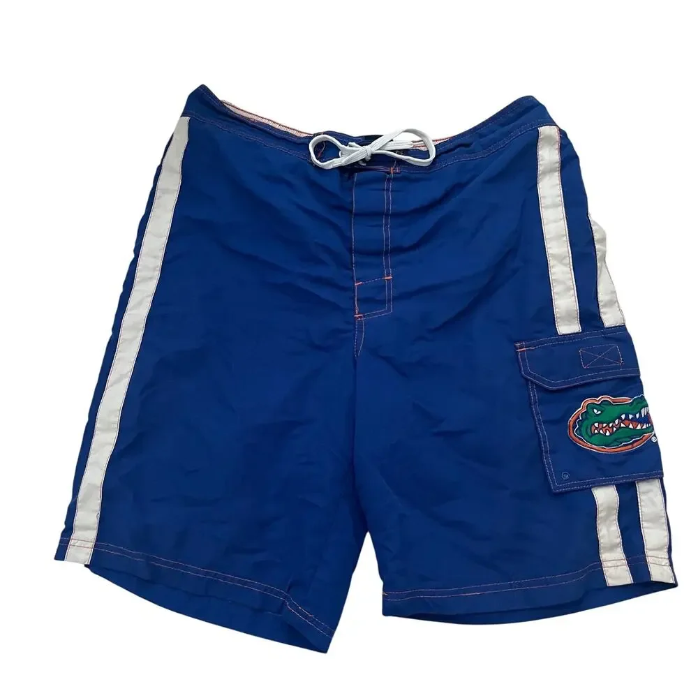 University of Florida Gators Men's Swim Trunks Size L Blue Cargo Board Shorts